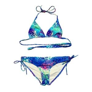8 2Chillies Blue Pink Turquoise Women’s Bikini Top Bottom Swim Beach Pool
